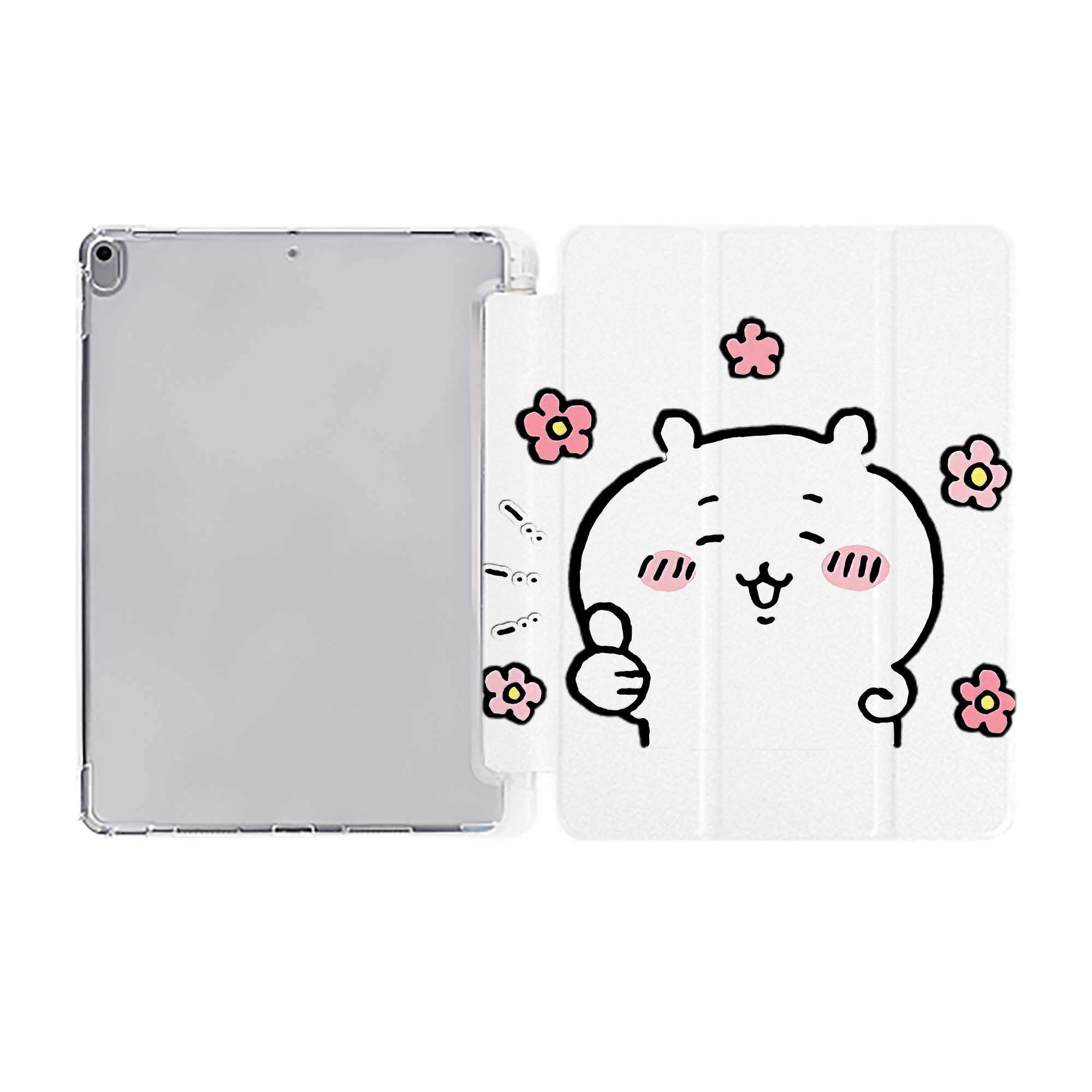 （画像用） ちいかわ ちいかわ Chii-kawa chiikawa IPad ケース ペン収納付き 三つ折りスタンド PUレザー×シリコン 対応機種9.5/10.5/10.9インチ